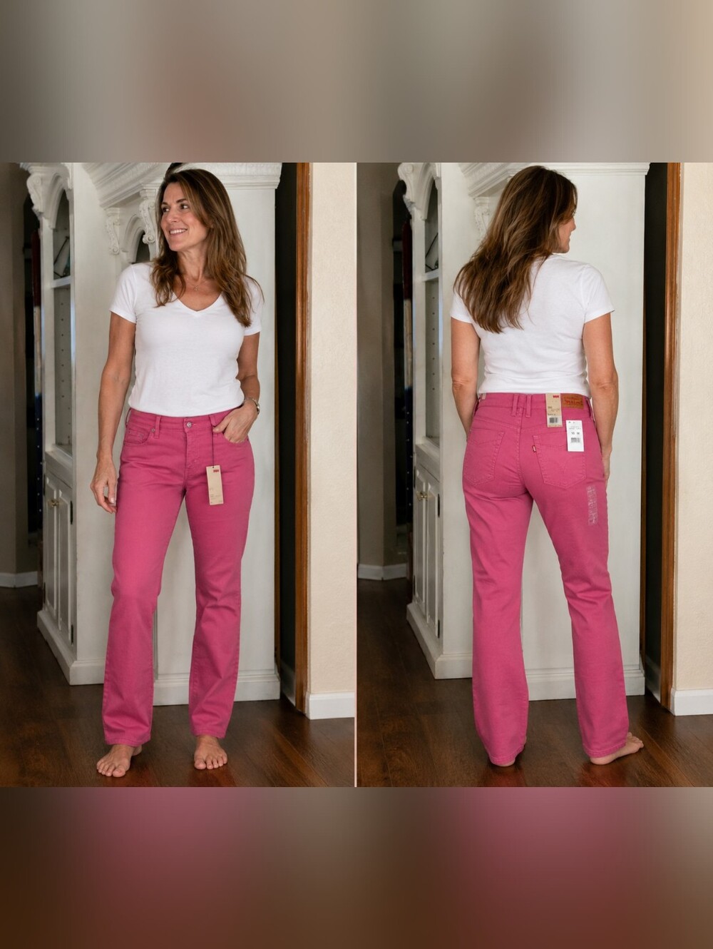 NWT Levi's Women’s Mid-Rise Straight Leg Jeans in Pink 10M W30xL32